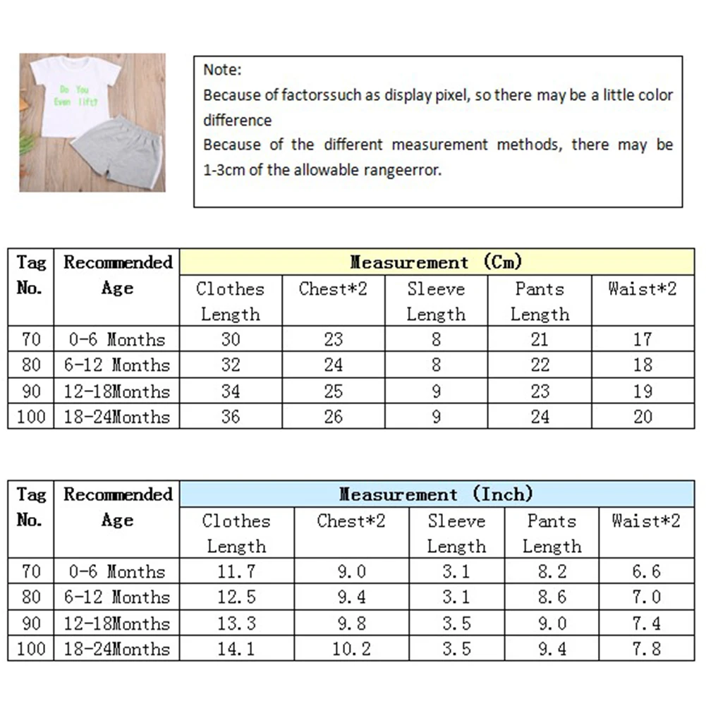 2 шт./компл. комплект одежды для малышей белая футболка с буквенным принтом