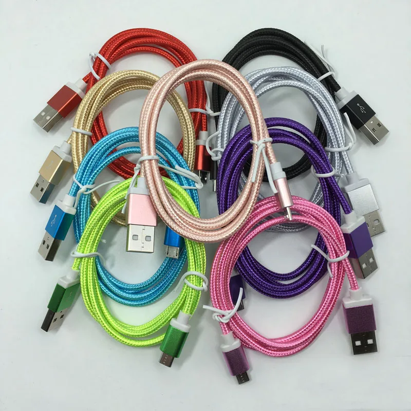 Нейлоновый зарядный кабель Micro USB шнур для зарядки и синхронизации данных