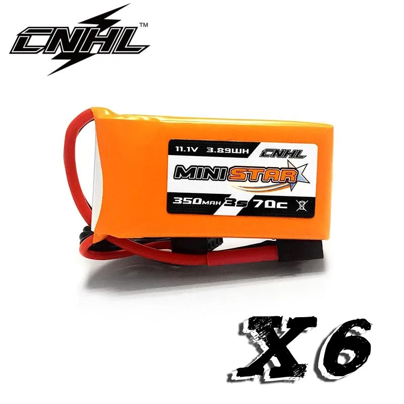 Аккумулятор CNHL Lipo 3S 350 мАч 6 шт. батарея 7 4 В 70C Ministar Series с XT30 для Mini Quad RC FPV дрона