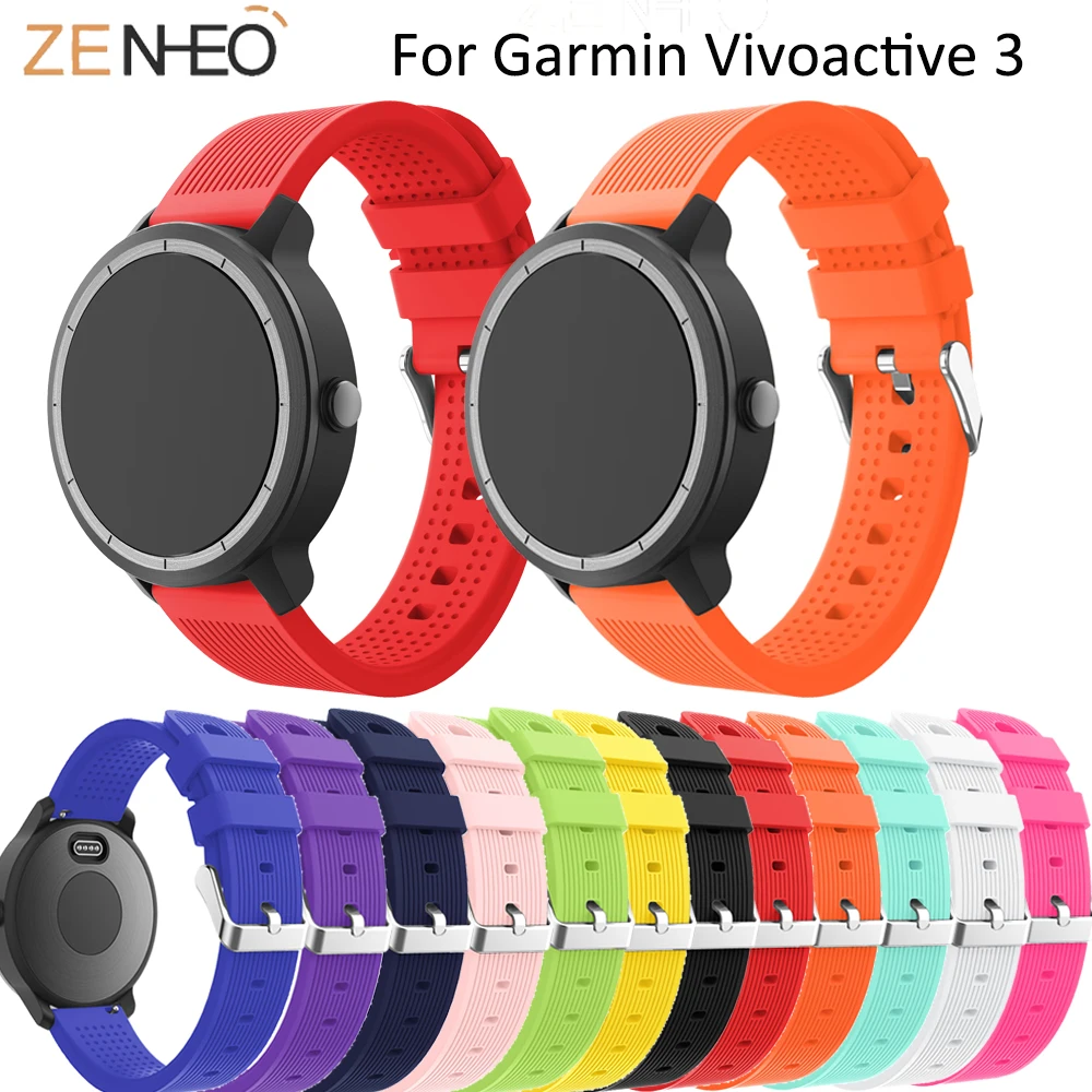 Силиконовый ремешок для часов Garmin vivoactive 3 ремешок для часов Замена для samsung Galaxy Watch 42 мм gear s2 спортивные ремешки Браслет