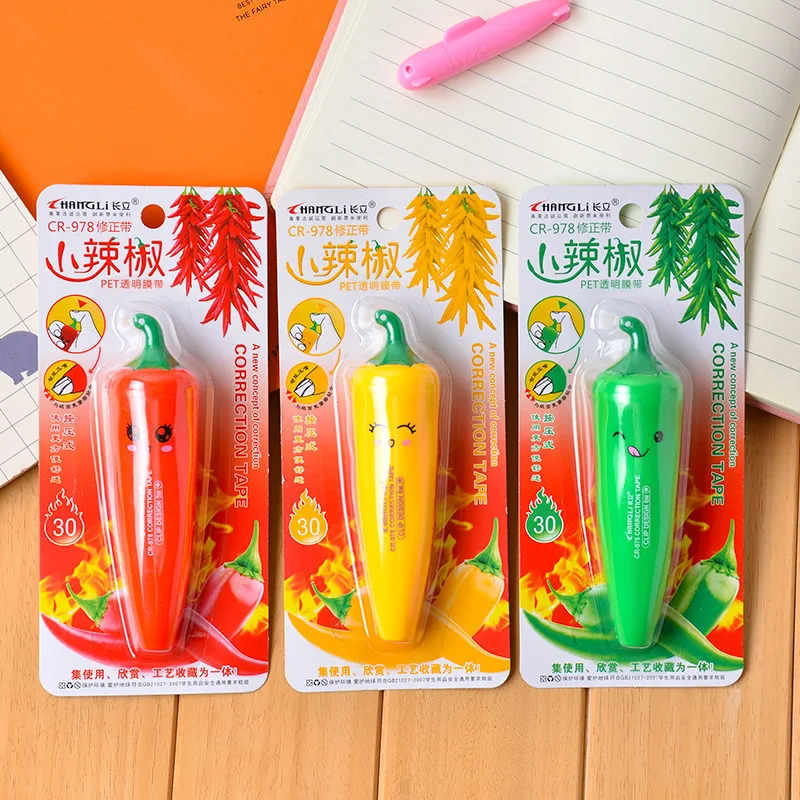 Colaoffice Kawaii cutephili peppers30m Корректирующая лента белая наклейка для учебы в офисе Самые