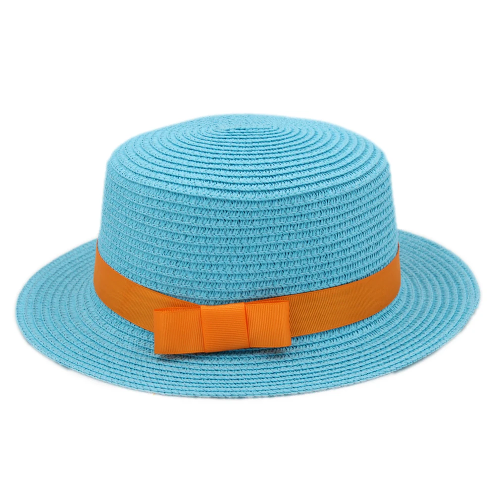 Шляпа женская Соломенная с полями и бантиком оранжевая|Женские пляжные шляпы| |