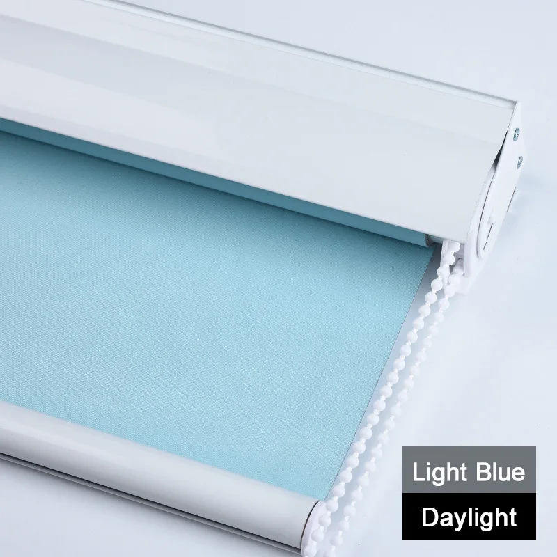 Daylight-Light Blue CASAYA сверхпрочные рулонные шторы С Пылезащитным покрытием, легко очищающие оконные шторы, затемненные шторы для офиса, кровати, гостиной, 1 м x 1 м - Цвет: Daylight-Light Blue