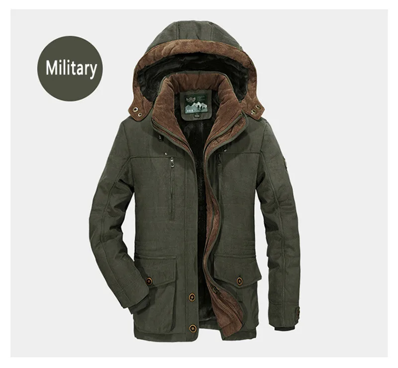 Размера плюс L~ 5XL 6XL Для мужчин зимние, на флисе, с мехом, теплая плотная куртка из мягкого хлопка в стиле милитари куртка-парка Для мужчин съемный капюшон пальто куртка