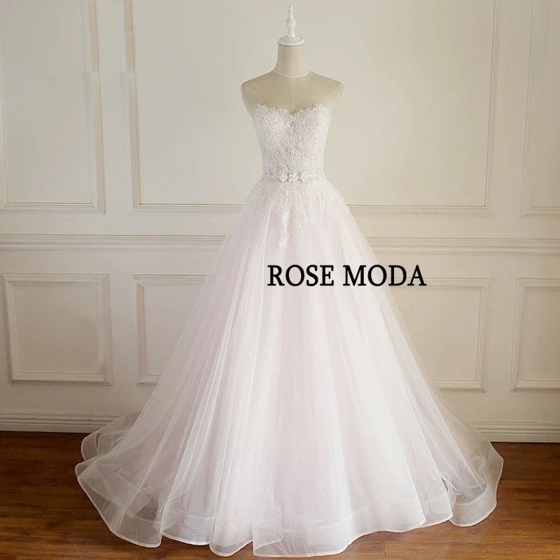 Розовое свадебное платье Rose Moda великолепные кружевные платья со съемным поясом