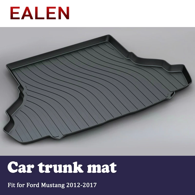 EALEN For Ford Mustang 2019 2018 2015 2016 2017 Styling Liner Tray Anti-slip Mat accessories 1Set Car Cargo rear trunk mat