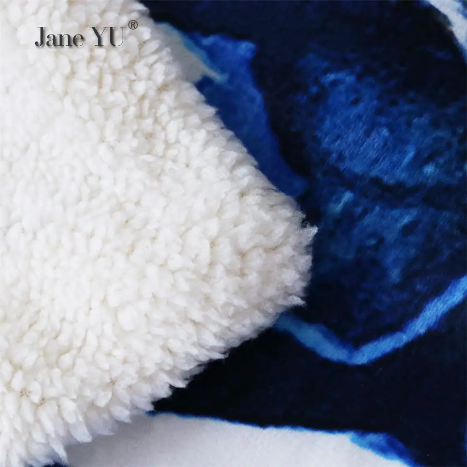 JaneYU кондиционер двойной утолщенный цифровой печатный одеяло Arctic Furry для взрослых