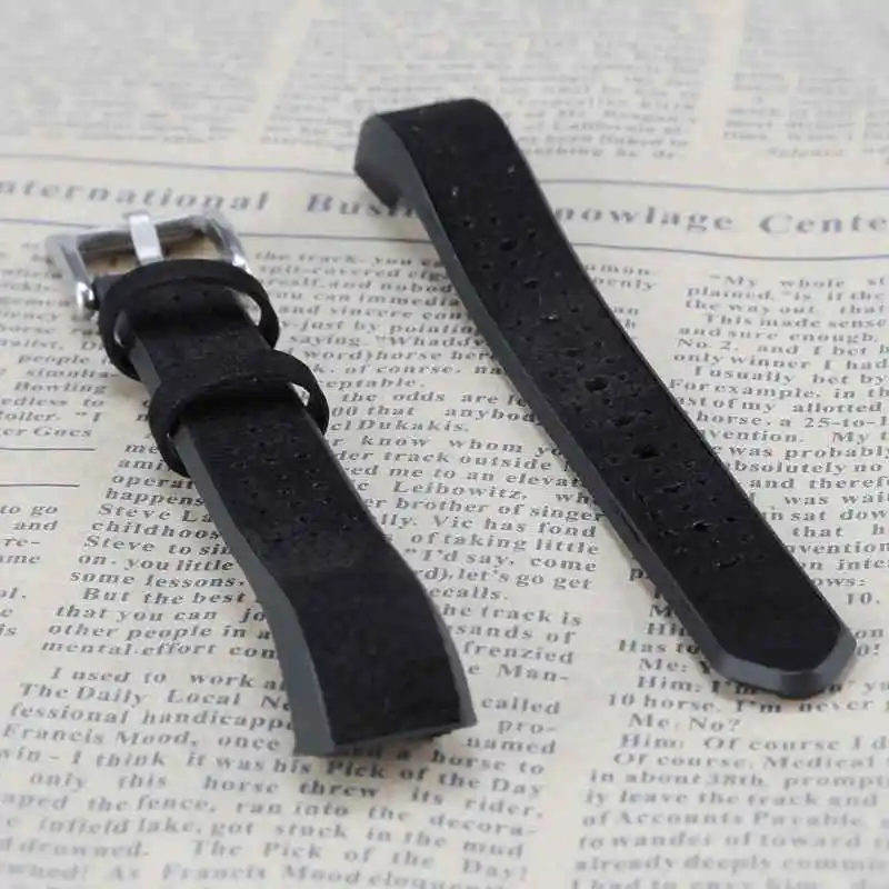 Black Oulucci 6 цветов кожа+ ТПУ ремешок для часов Браслет Для Fitbit Alta/Alta HR сменный браслет наручных часов высокого качества ремешок для часов - Цвет: Black
