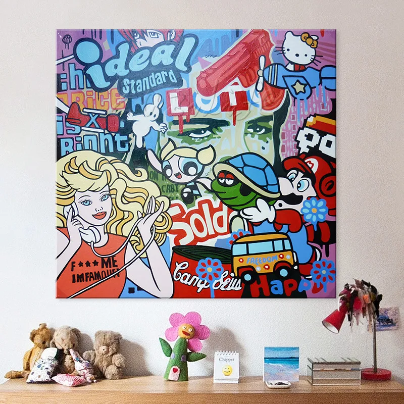 Картина маслом из мультфильма Поп Арт в стиле Lichtenstein на холсте ручная роспись