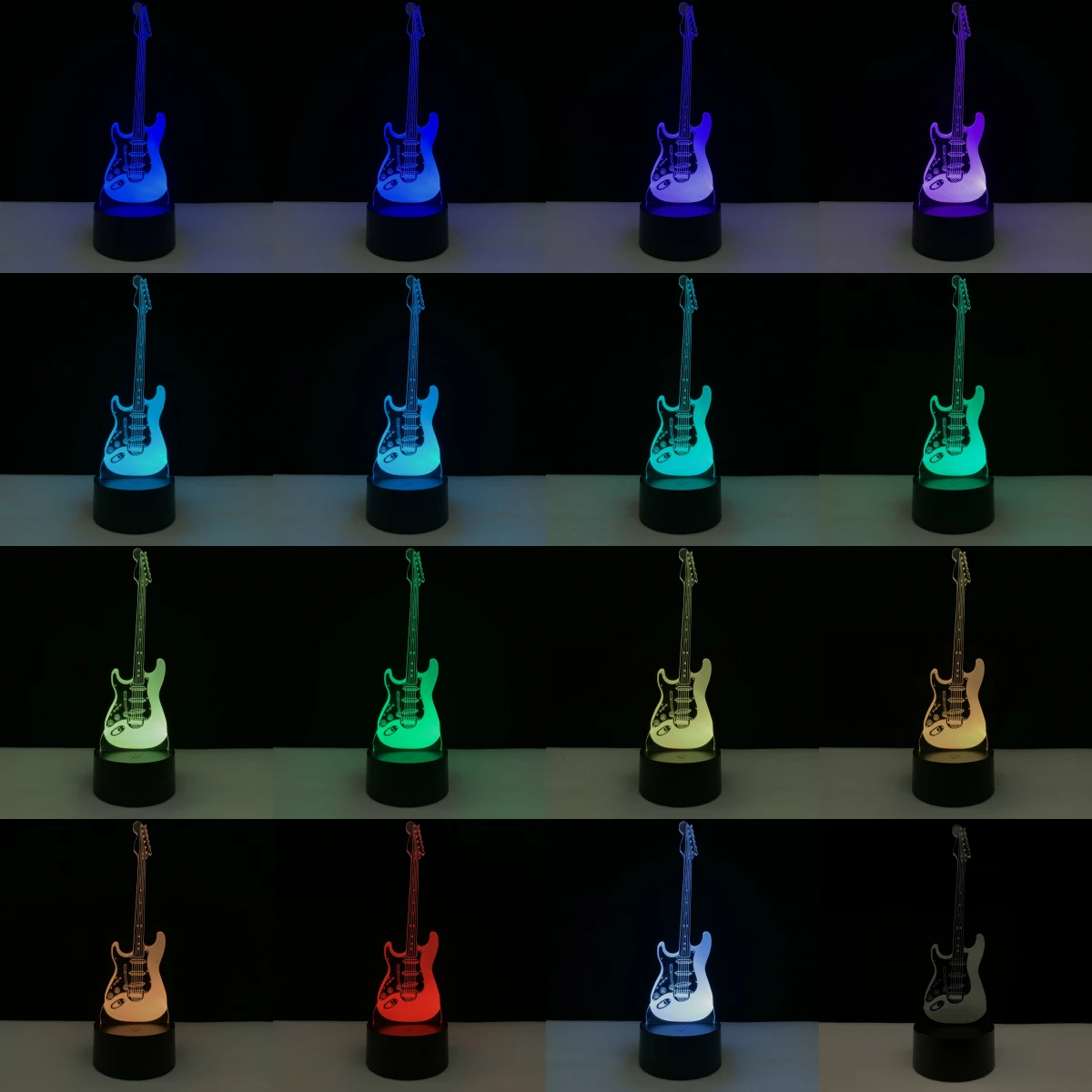 Музыкальный инструмент гитара бас 3D лампа RGB светодиодный ная лампочка USB