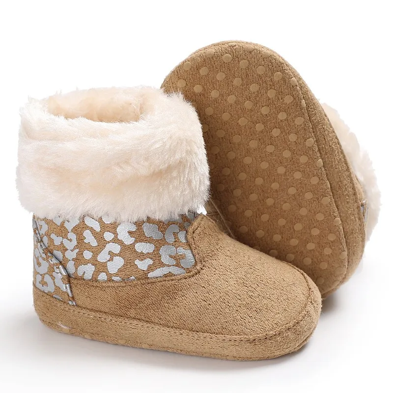 Winter Baby Kids Boots Fashion Infant Toddler Newborn Girls Boys Keep Warm Snowfield Fleece Leopard Print Soft Soled Shoes | Мать и