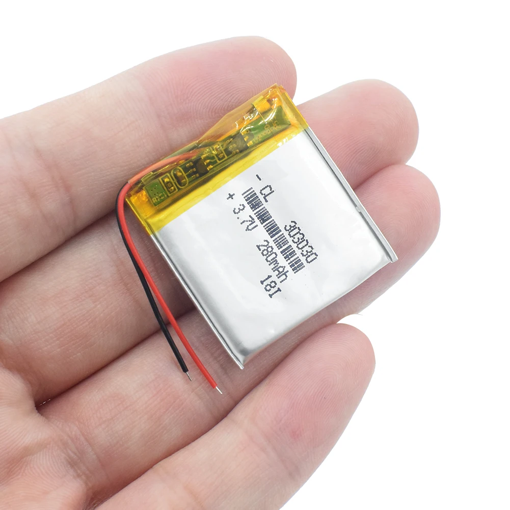 Полимерная 303030 033030 3 7 V 280MAH перезаряжаемая литиевая батарея с PCM для MP3 MP4 MP5 GPS