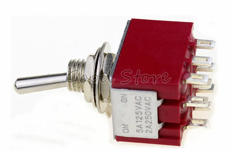 Красный Мини MTS 302 6 мм 9 Pin 2 положения Вкл/вкл 5А/125VAC 2A/250VAC тумблер|Выключатели| |