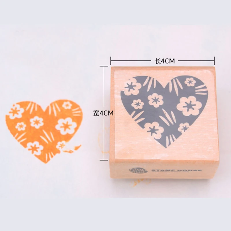 XINAHER 1 x печать любящее сердце DIY Деревянные и резиновые штампы для скрапбукинга