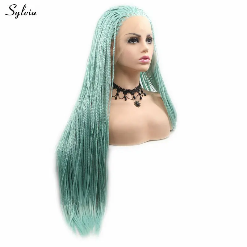 Sylvia плетеные парики Желтый/#613/розовый красный/коричневый/мятный зеленый/красный синтетический парик с косами для женщин натуральный волос