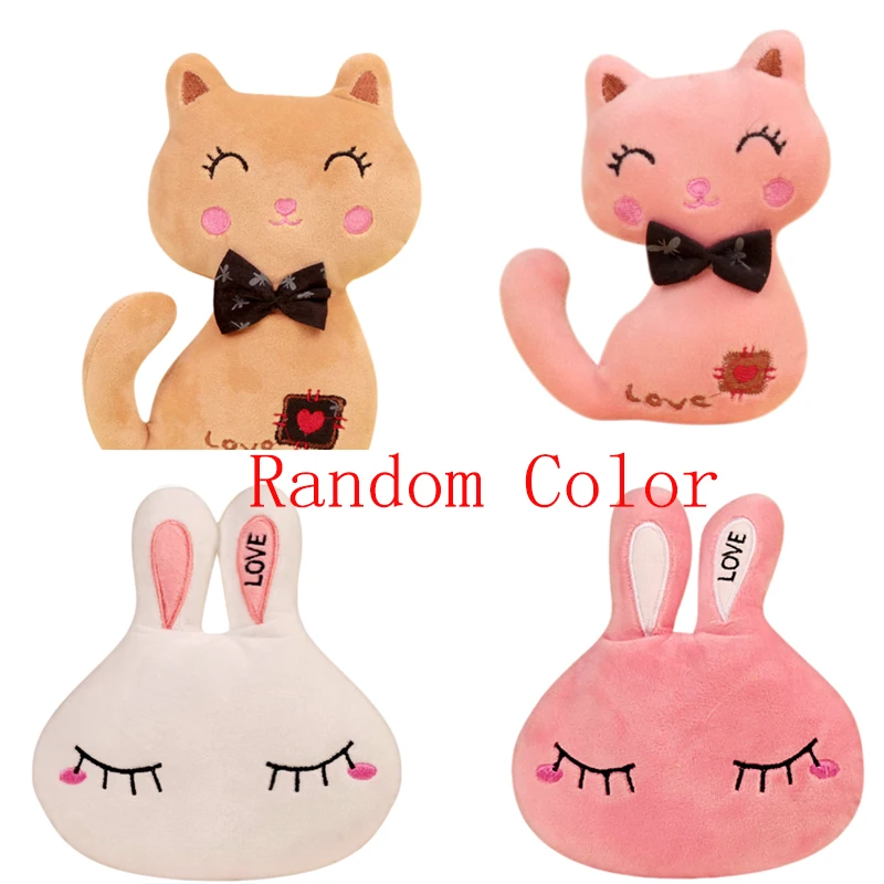 Random Color Новое поступление 22 см Милая кошка, кролик куклы детские мягкие плюшевые игрушки зайчик детская игрушка в виде животного кукла для сна подарки для детей - Цвет: Random Color