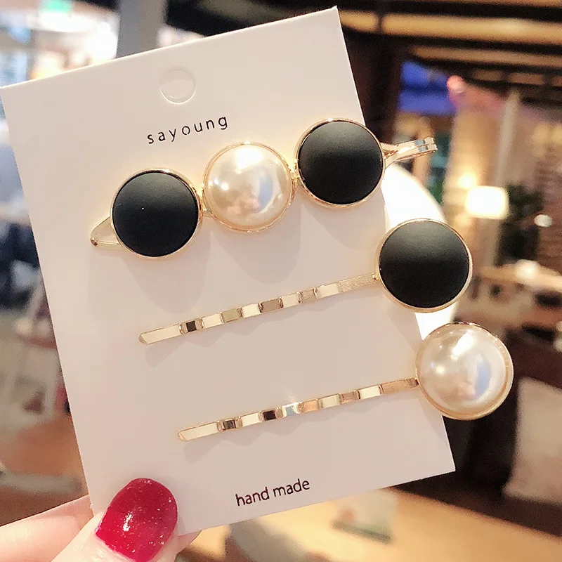 Ruoshui Scrub Pearl Hairpins Set for Woman Girls Metal Exquisite Hair Clips Hairgrip Femme Accessories Barrettes Headwear |