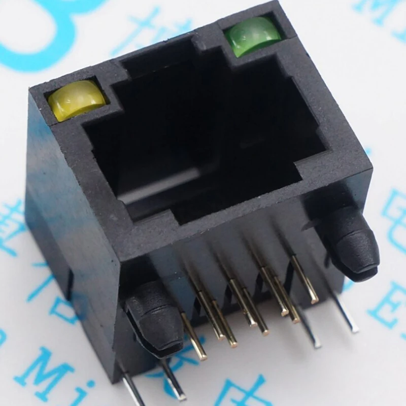 RJ45 гнездо 56 пластик со светом сетевой соединитель порт 90 градусов 56-8P8C |