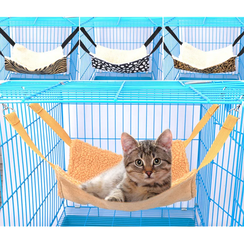 Супер мягкий флис кошка гамак кровать подвесная зима теплая для хорька зайца