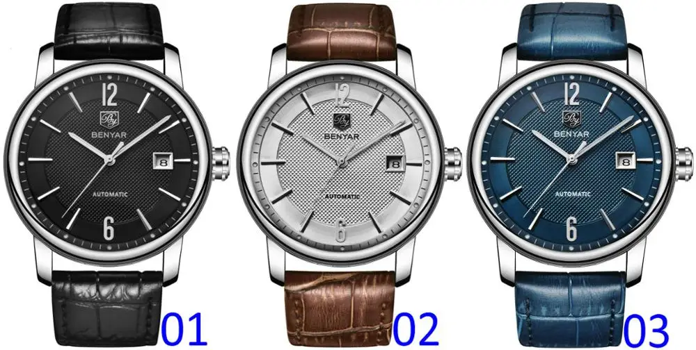 Мужские часы с кожаным ремешком автоматические механические наручные Роскошные