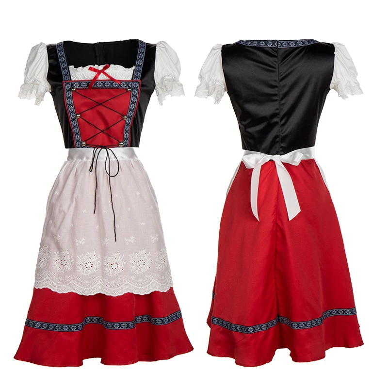 Одежда для взрослых женщин Октоберфест красный костюм горничной немецкий