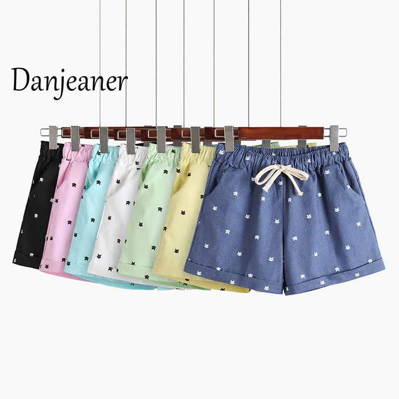 Danjeaner 2018 летние корейские брюки с эластичным шнурком из хлопка женские пляжные