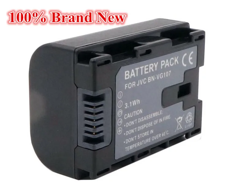 860 мАч 100% Новый Сменный аккумулятор для камеры для JVC BN-VG107 BN VG107