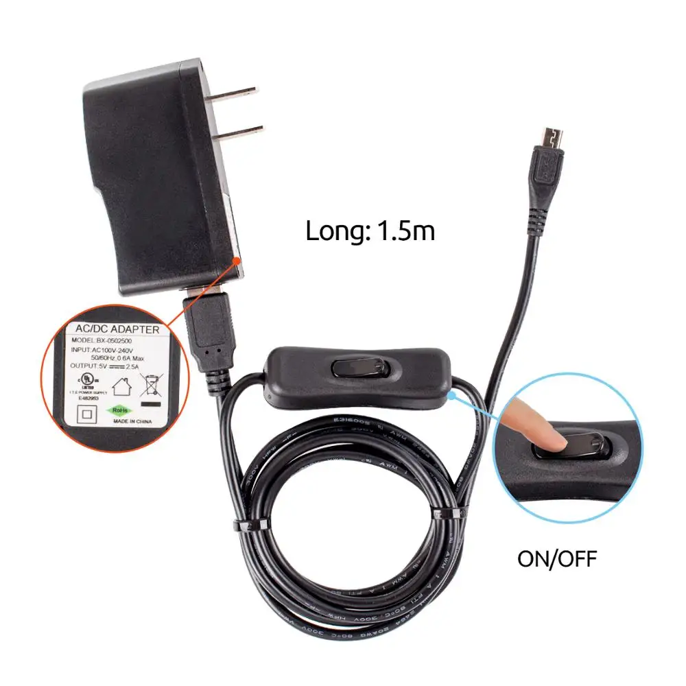 SunFounder Raspberry Pi 3 B + чехол акриловый с вентилятором 5 В 2 А блок питания для модели 3B