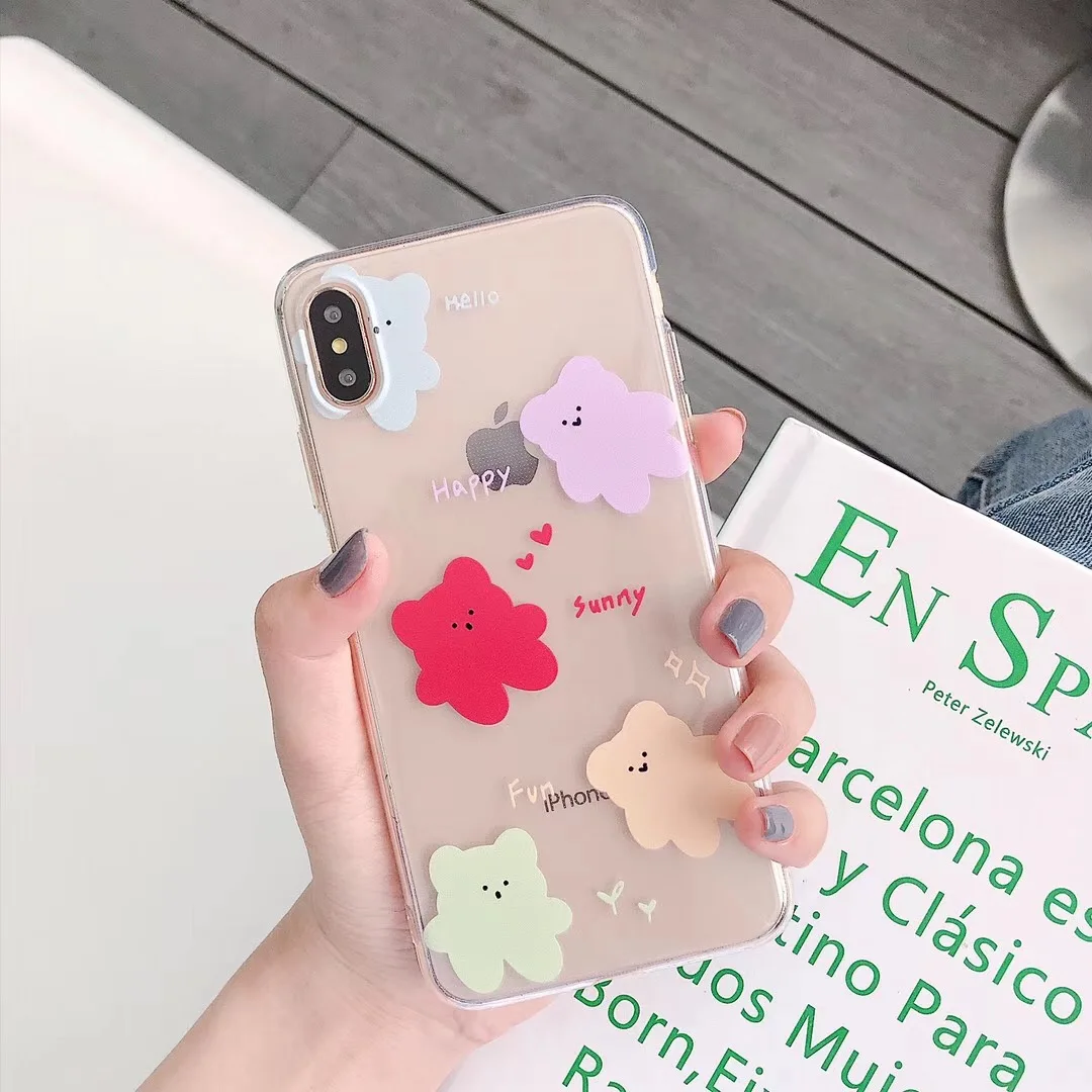INS Корея милый карамельный медведь чехол для телефона iphone Xs MAX XR X 6 6s 7 8 plus Супер