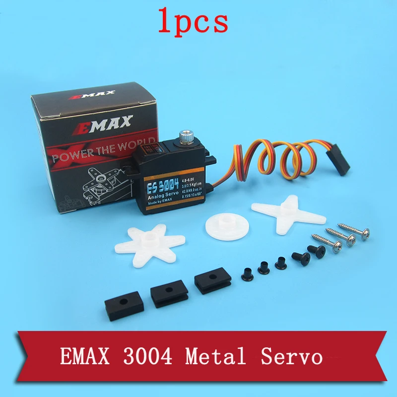 1 шт. EMAX 3004 металлический сервопривод 17g ES3004 Аналоговый DC4.8-6V цифровой механизм