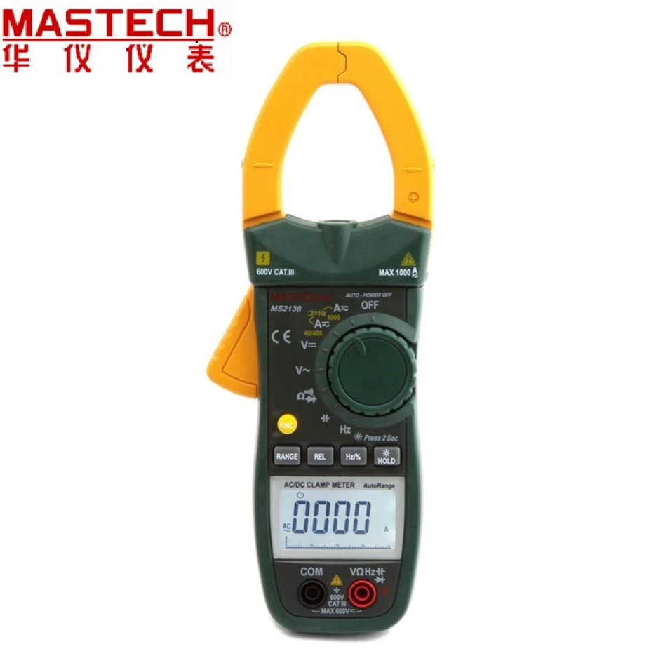MASTECH MS2138 Цифровой клещи мультиметр DC/AC Напряжение ток 1000a пинза amperimetrica ЖК-дисплей