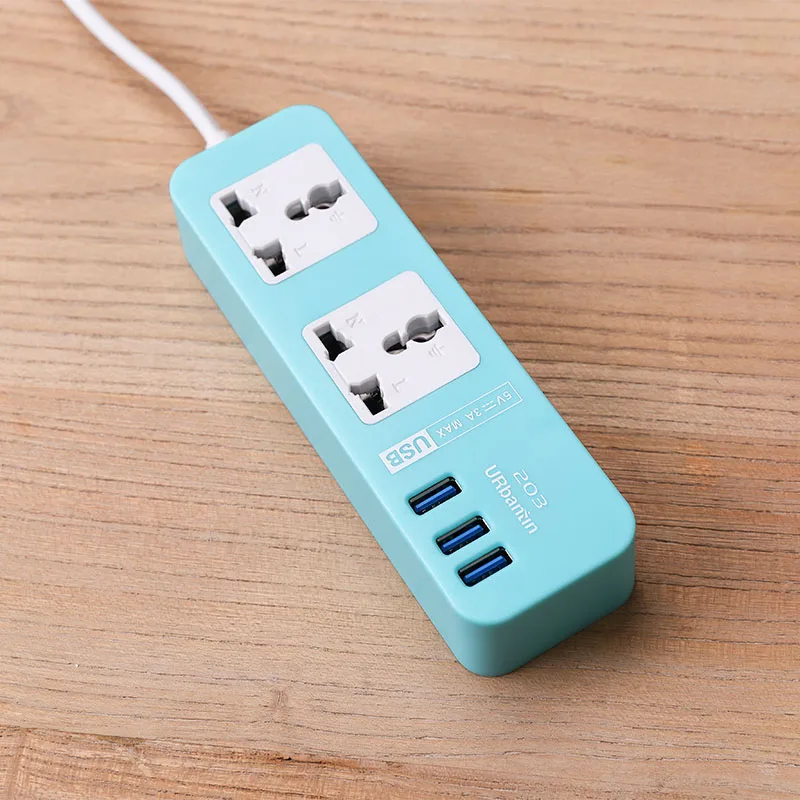 Musubo Быстрая Зарядка телефона 3 USB для iPhone 5 6 7 8P Зарядные устройства+ 2 гнезда стандартный разъем умный дом электронный разъем питания - Тип штекера: Blue
