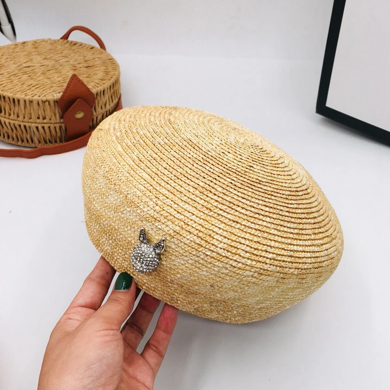 Весенняя и летняя соломенная шляпа берет соломенный кролик модная милая леди