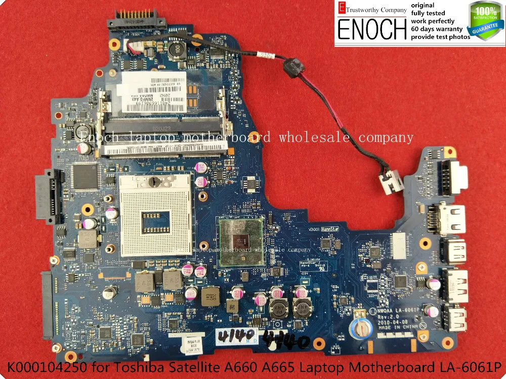 Материнская плата MOUGOL для ноутбука Toshiba Satellite A660 A665 серии K000104250 NWQAA LA 6061P HM55 DDR3