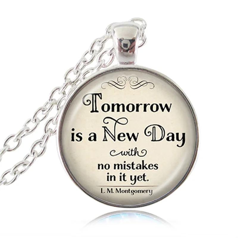 Ожерелье с цитатой-новый день без ошибок в подвеске L.M. Ювелирные изделия mongomery Anne