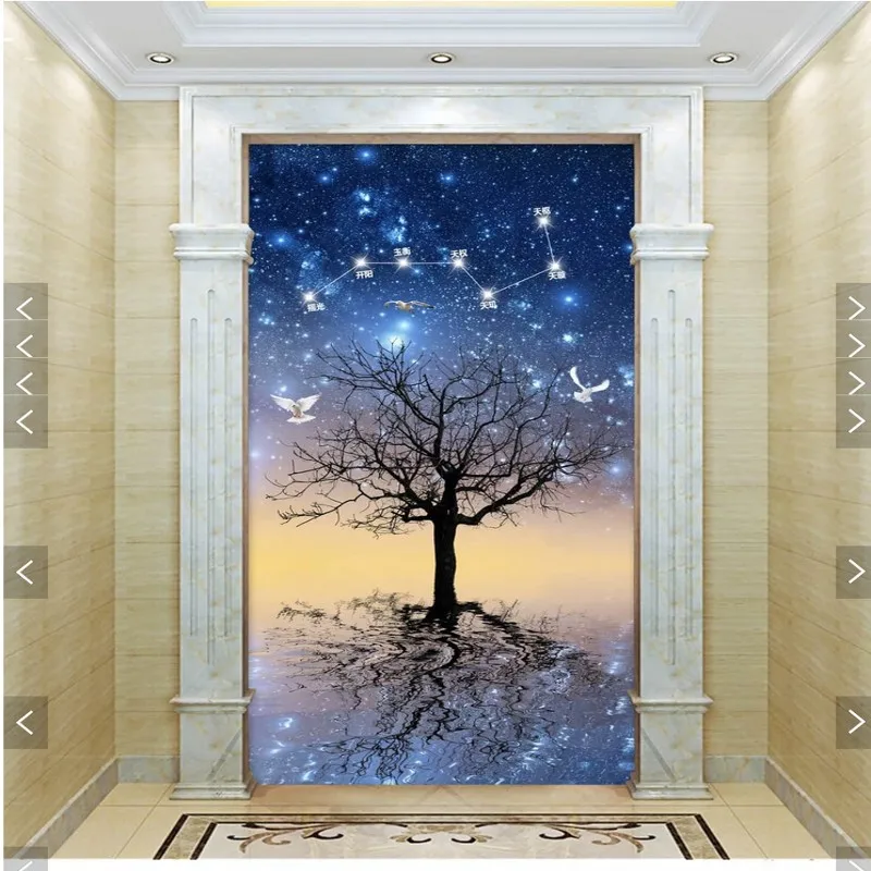 3d обои на заказ wallpape star tree студийные для прихожей гостиной спальни|wallpaper custom|3d
