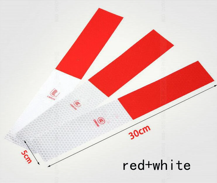 Rete 5x30 см Красная белая отражающая лента стикер безопасный Предупреждение ющий