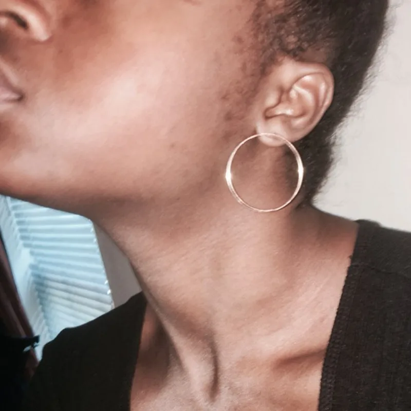 UAM панк большие серьги серебро золото геометрический дизайн округлый Круглый