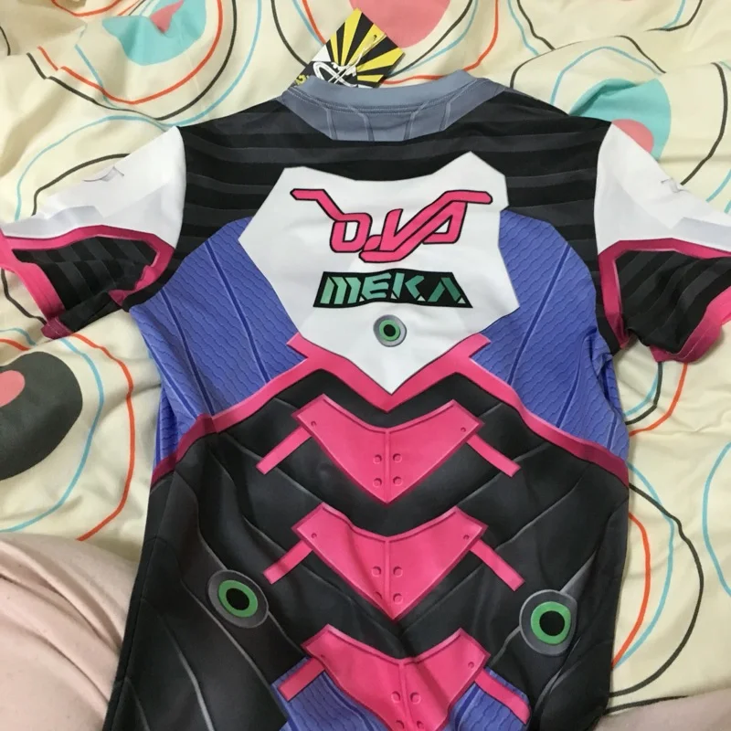 Игры OW D.VA Косплей Трейсера футболка вдоволь косплей костюм с коротким рукавом