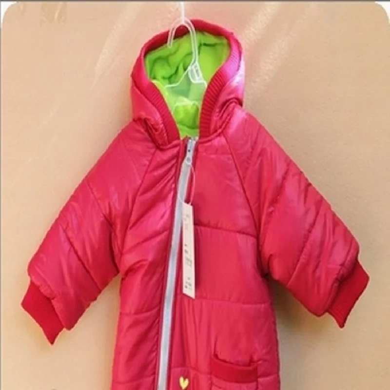 2017 флисовые плотные детские комбинезоны зимние пальто 3-слойные однотонные