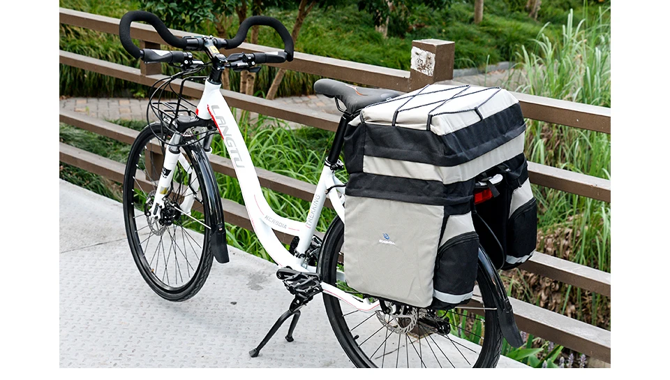 ROSWHEEL 60L велосипедная сумка черного, синего, красного цвета, двойная велосипедная стойка для заднего сиденья, сумка для багажника, сумка для велосипеда, Аксессуары для велосипеда