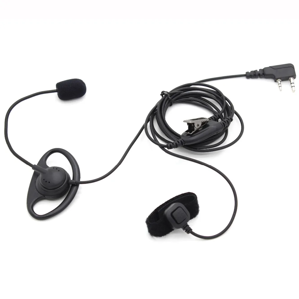2-контактный d-образный наушник с крючком гарнитура пальцом PTT + микрофон для Kenwood