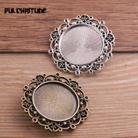 2pcs vintage two color round cameo filigree cabochon settings 39mmfit 25mm dia metal photo jewelry making