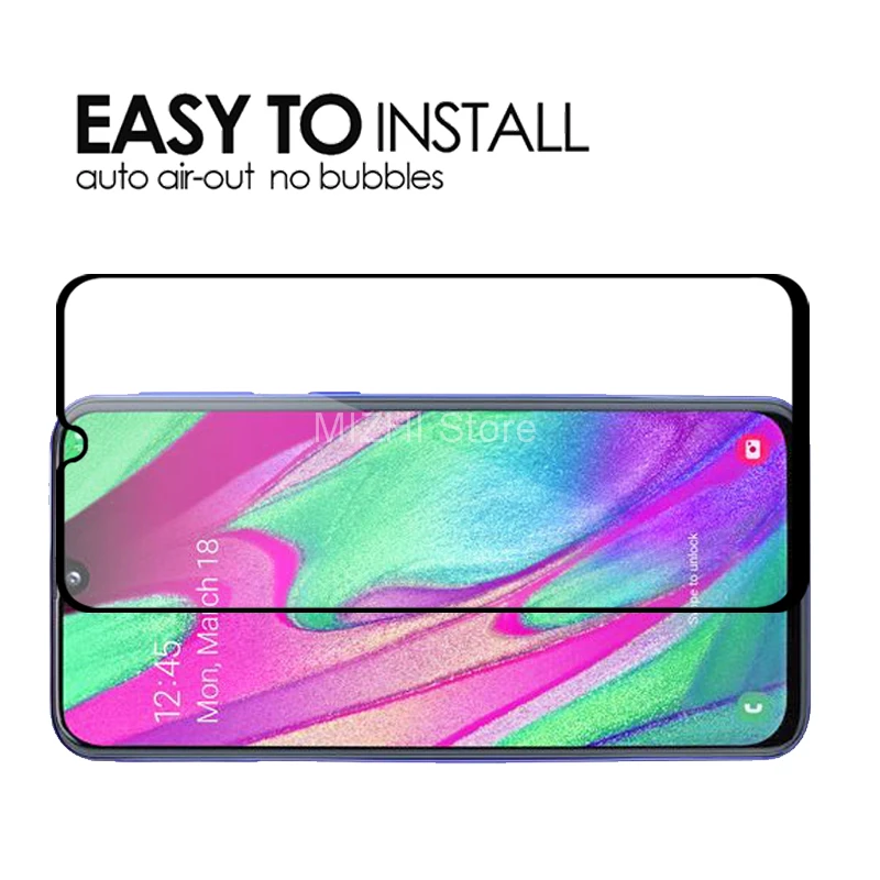Защитное стекло для samsung a40 закаленное полное покрытие galaxy a 40 40a a405f защитная