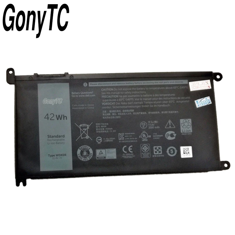 42Wh WDX0R Батарея для Dell Inspiron 15-7560 15 5538 15 5567 15 5568 15 7000 P61F Ins14-7460-D1525G WDXOR T2JX4 3CRH3 11,4 V
