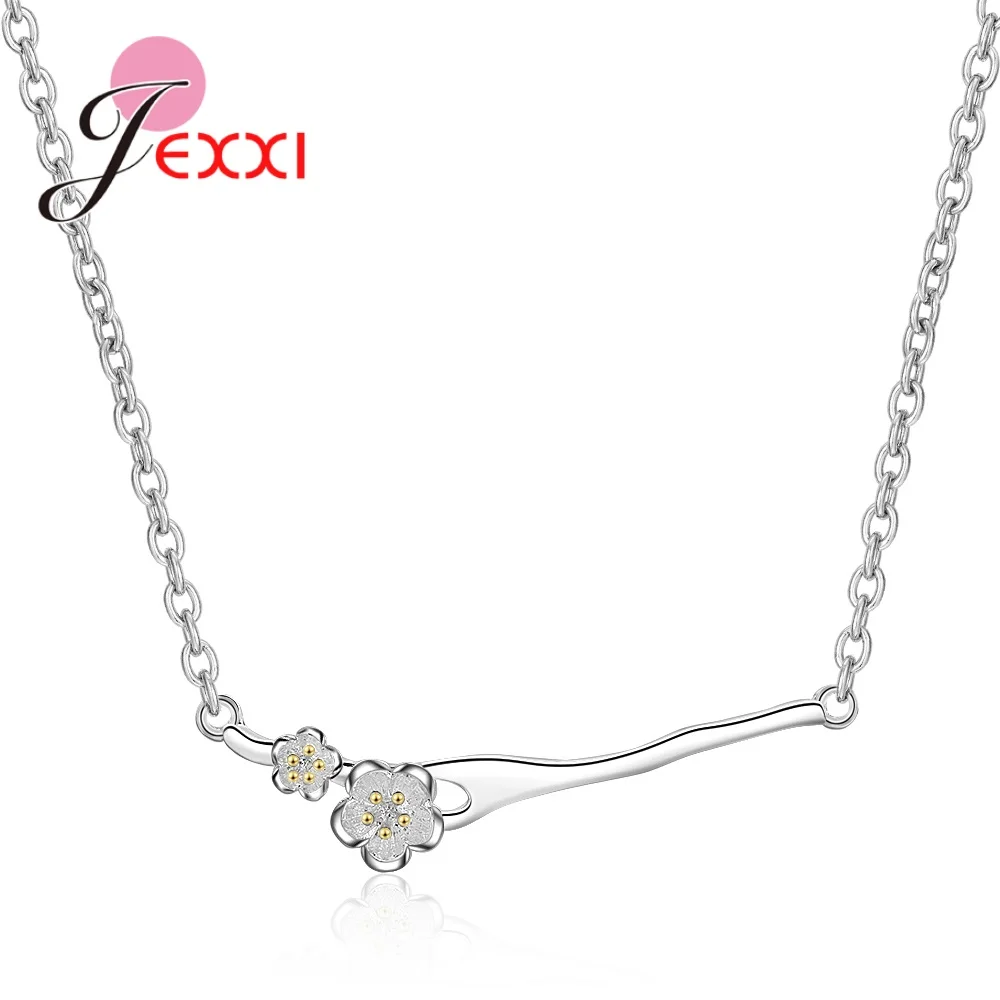 

New Fashion Plum Blossom Flower Pendant Necklace Fine Jewelry for Women Wedding/Engagement/Anniversary Party