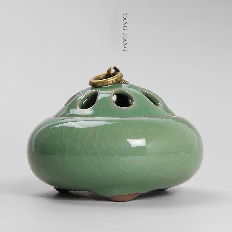 Longquan Celadon латунь керамика фарфор ладан плита держатель Будды курильница ладан палочки с ладаном катушки конусов печи