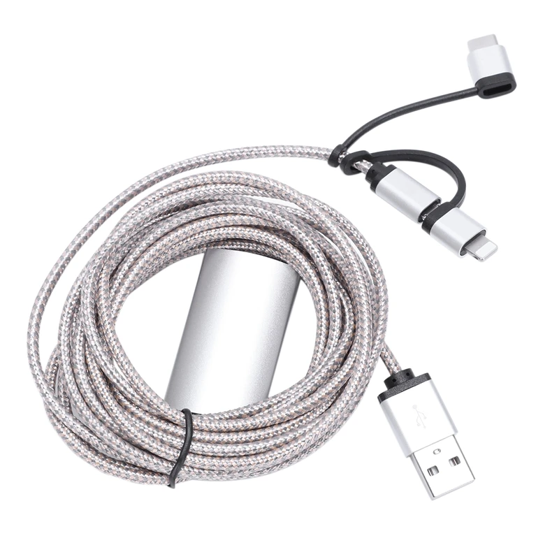 3 в 1 8 м Hdmi кабель Hdtv адаптер нейлоновый Плетеный av для Micro Usb/type C 1080P I p h o n e Android