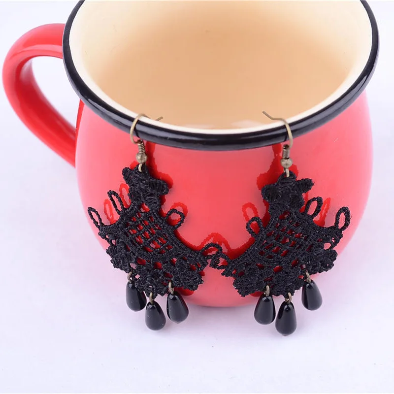 Серьги-подвески с жемчугом и кисточками винтажные кружевные серьги женские