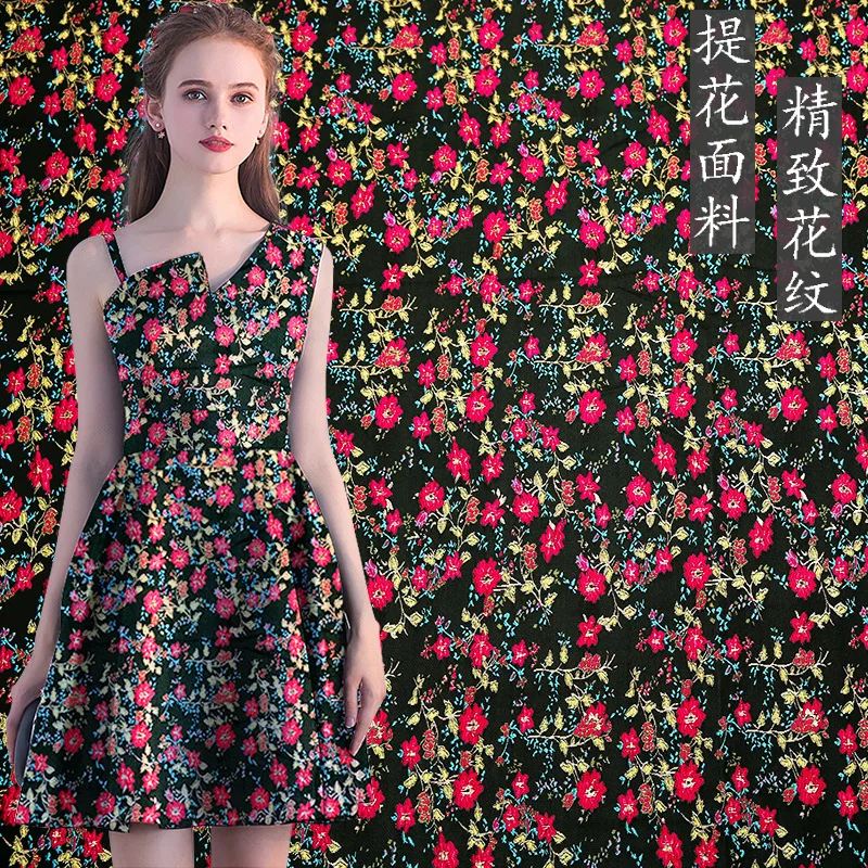 

Europe and the United States floral brocade dress suit clothing fabric autumn and winter high-grade jacquard embossed fabric